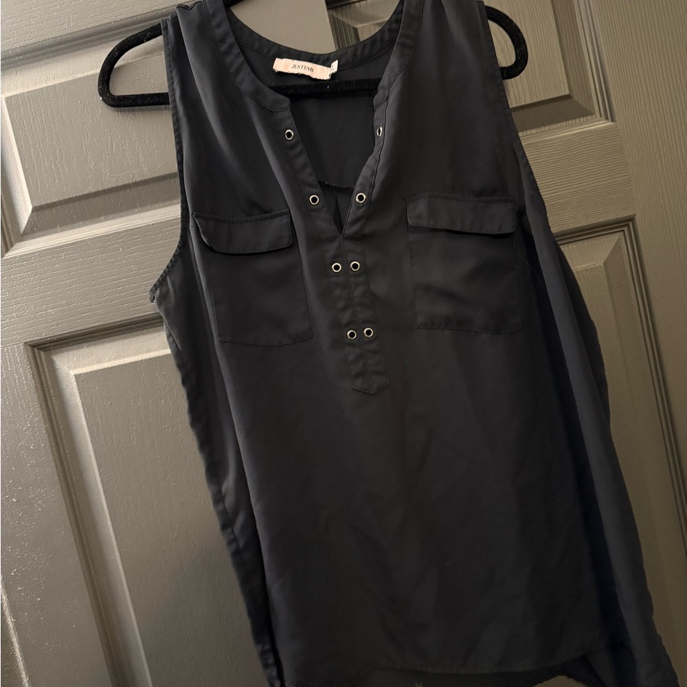 Black Sleeveless Blouse